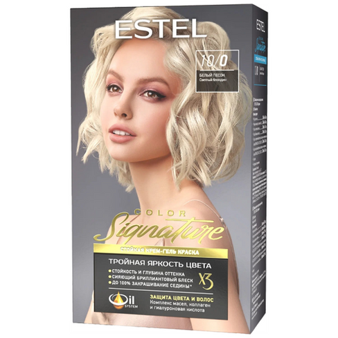 ESTEL Стойкая крем-гель краска для волос COLOR Signature, 10/0 белый песок, 150 мл