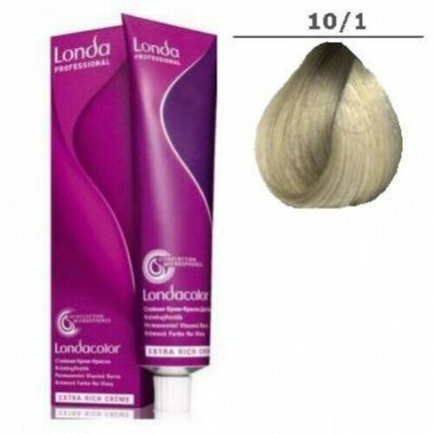 Londa Professional Стойкая крем-краска Londacolor Creme Extra Rich, 10/1 яркий блонд пепельный, 60 мл