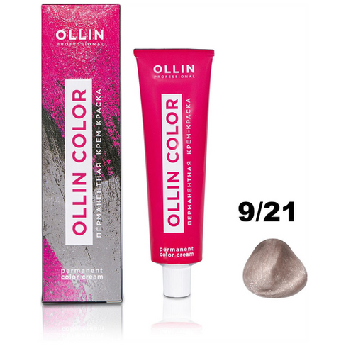 OLLIN Professional Color перманентная крем-краска для волос, 9/21 блондин фиолетово-пепельный