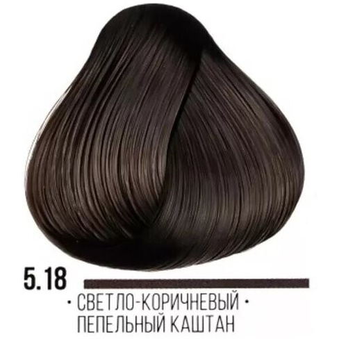 Kaaral AAA стойкая крем-краска для волос, 5.18 светло-коричневый пепельный каштан