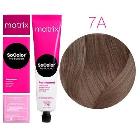 Matrix SoColor перманентная крем-краска для волос Pre-Bonded, 7A блондин пепельный, 90 мл