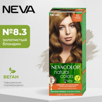 Стойкая крем-краска для волос Neva Natural colors № 8.3 Золотистый блондин