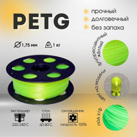PETG пруток BestFilament 1.75 мм, 1 кг, флуоресцентный желтый, 1.75 мм